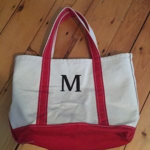 LL bean monogrammed boat and tote bag